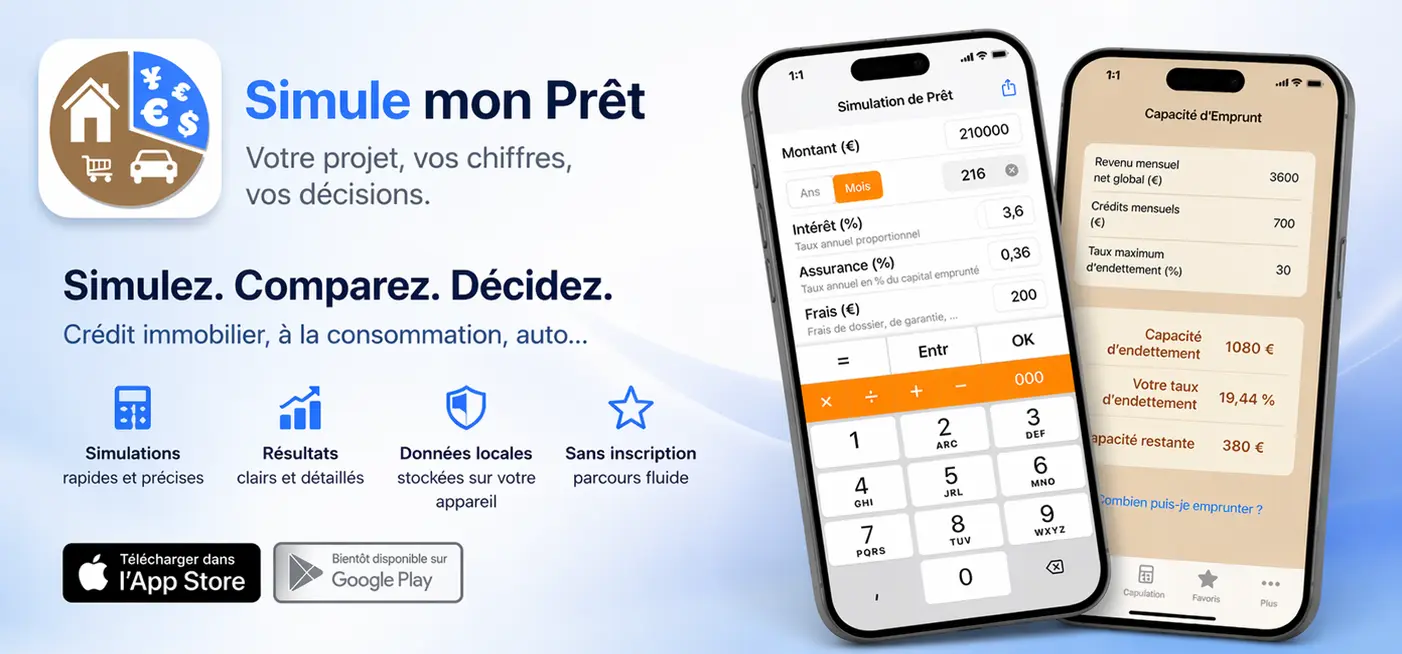 Présentation de Simule mon Prêt sur iPhone